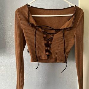 Shein long sleeve, open chest